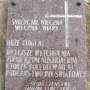 Tablica obok krzyża na Cmentarzu żołnierzy austriackich koło Janowa Lubelskiego